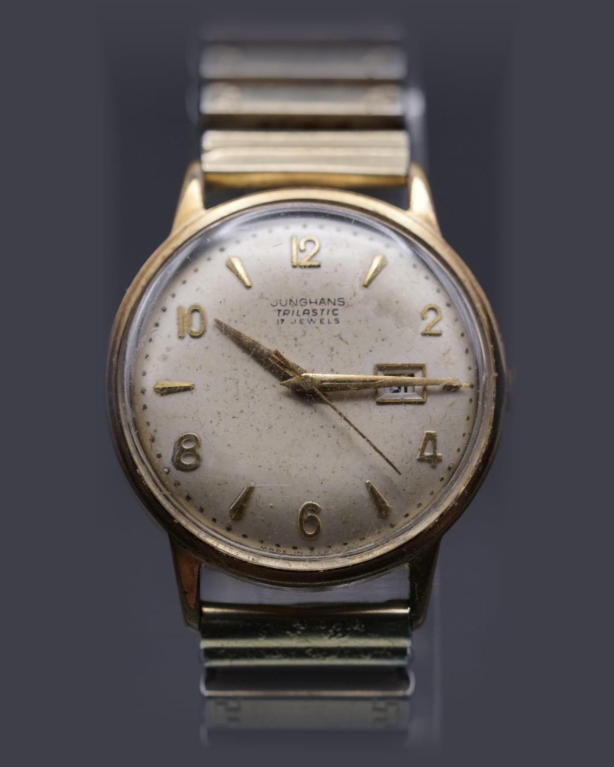 Junghans Trilastic, 1950s: detail